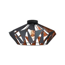 EGLO Carlton 6 1-Light Geometric Black And Copper Ceiling Light