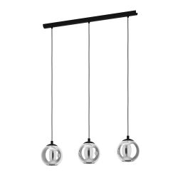 EGLO Ariscani Smoked Black Glass 3-Light Pendant
