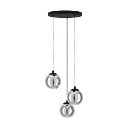 EGLO Ariscani Smoked Black Glass 3-Light Pendant