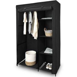 Black Fabric Wardrobe