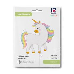 Glitter Pastel Unicorn Super Shape Foil Balloon 
