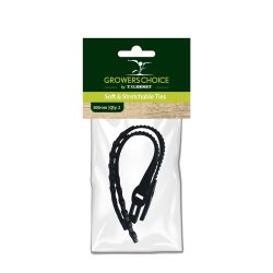 Soft and Stretchable Ties Black 30cm 2pk