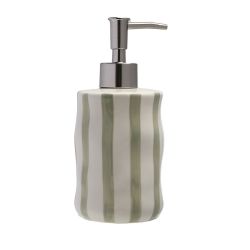 Green Stripe Ceramic Soap Dispenser