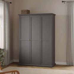 Monaco 3 Door Wardrobe Grey