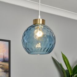 Dimpled Glass Easy Fit Blue