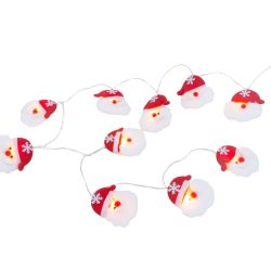 10Led Fabric Santa Head String Lights