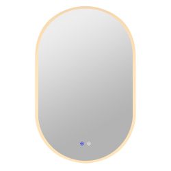 Pill shape LED frontlit mirror 50x80cm