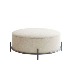 Alba Circular Ottoman Beige