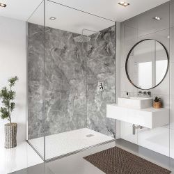 Splashbax Shower Wall Panel Grey Stone Marble 122X244Cm
