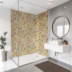 Splashbax Shower Panel Botanical Watercolour Sand 122X244Cm