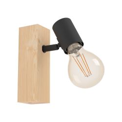 EGLO Townshend 3 Wood & Steel Wall Spotlight