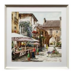 Courtyard Cafe 60X60Cm Framed Print
