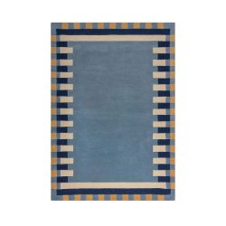 Kai Wool Border Blue Yellow 120X170