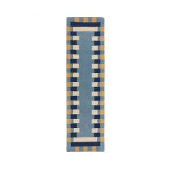 Kai Wool Border Blue Yellow 60X230