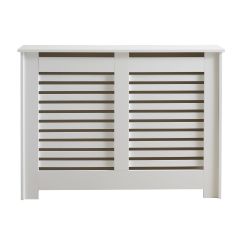 Horizontal Slat Medium Radiator Cover White FSC
