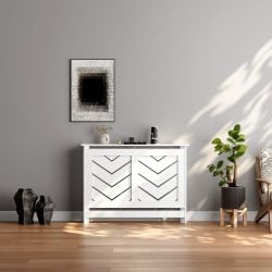 Chevron Medium Radiator Cover White FSC