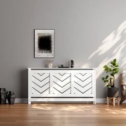 Chevron Large Radiator Cover White FSC