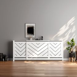 Chevron Extendable Radiator Cover White FSC