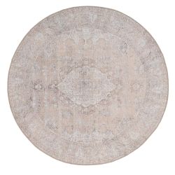 Woven Washable Zoe Beige Circular Rug 180X180Cm