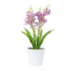 Artificial Orchid Potted 42Cm Pink