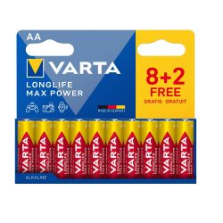 Varta AA Longlife Max Power LR6 Alkaline Batteries Pack of 10
