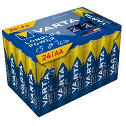 Varta AA Longlife Power Alkaline Battery LR6 Cube Pack of 24