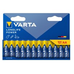 Varta AA Longlife Power Alkaline Battery LR6 Pack of 12