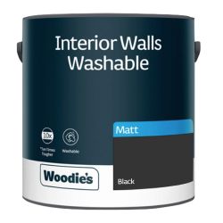 Woodie's Washable Matt Black 2.5Ltr