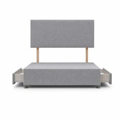 Single (3ft) DFI Beds Ashgrove Divan Bed and Headboard Grey 2 Drawer Storage
