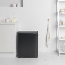 Brabantia Bo Touch Bin, 2x30L - Matt Black