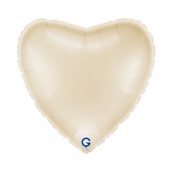 Heart Foil Balloon Satin Cream 56cm