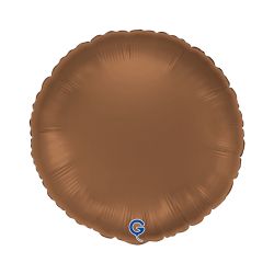 Round Foil Balloon Satin Chocolate 46cm