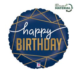 Happy Birthday Foil Balloon Navy