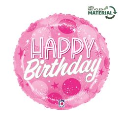 Birthday Pink Sparkle Dots Foil Balloon 46cm