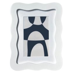 Wavy Photo Frame 6x8 matted to 4x6 White