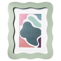 Wavy Photo Frame 6x8 matted to 4x6 Sage Green