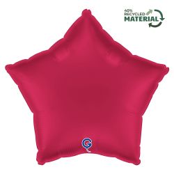Star Foil Balloon Satin Cherry 46cm
