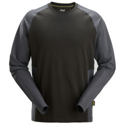Snickers Two-Coloured Long Sleeved T-Shirt Black/Grey