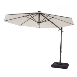 Mocha Garden Parasol With Lights