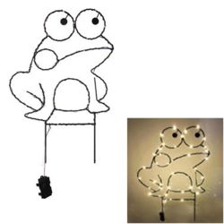 LED Frog Wirework Metal Stake 58cm