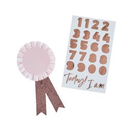 Rose Gold Customisable Birthday Badge