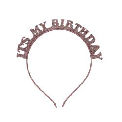 Rose Gold Birthday Glitter Headband