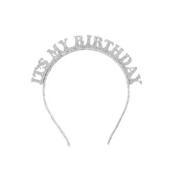 Silver Birthday Glitter Headband