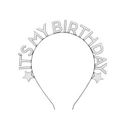 Monochrome Birthday Metal Headband