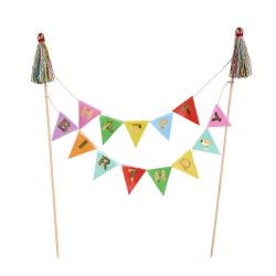 Birthday Bunting Card Cake Topper & Tassels