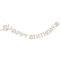 Tea Party Happy Birthday Card Banner