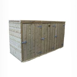MCD Wooden Wheelie Bin Storage - 3 Units