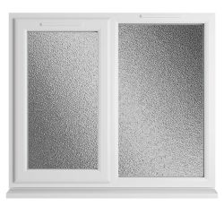 Crystal uPVC Window White A Rated Left Hand Side Hung Next to a Fixed Light