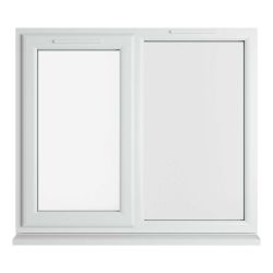 Crystal uPVC Window White A Rated Left Hand Side Hung Next to a Fixed Light