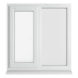 Crystal uPVC Window White A Rated Left Hand Side Hung Next to a Fixed Light 905mm x 965mm